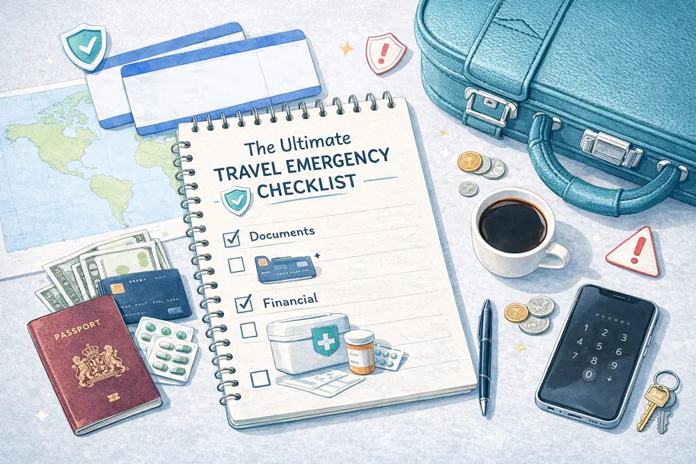 Travel documents and a preparation checklist